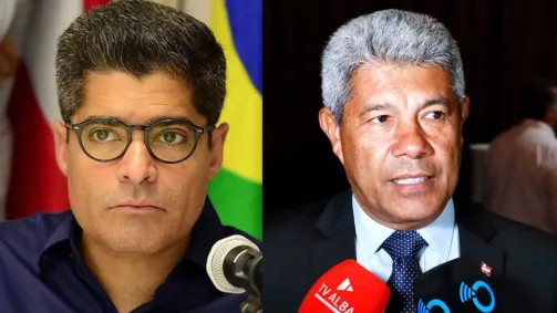 ACM Neto e Jerônimo Rodrigues em montagem sobre a disputa na Bahia.