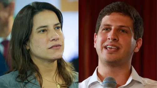 Raquel Lyra e João Campos em montagem sobre a disputa em Pernambuco.